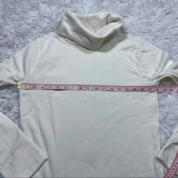 J Crew Factory Mock Neck Sweatshirt Cloudspun Fleece Ivory - Picture 4 of 7